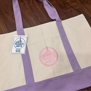 NWT Large Trader Joe’s lavender tote bag
